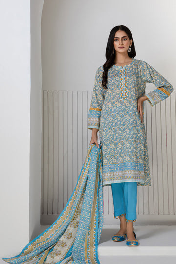 Bonanza Satrangi L Blue Lawn Suit Rsk223p29 Eid Pret 2022 Online Shopping